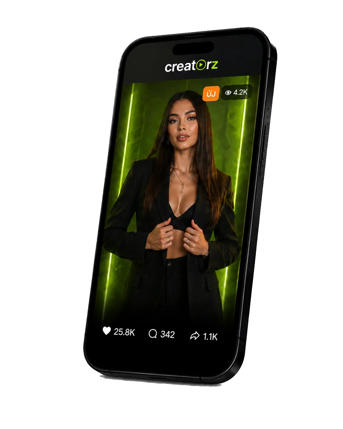 Creatorz alkotó a telefon képernyőjén